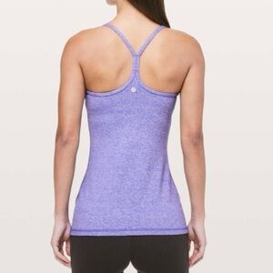 Lululemon Power Y Tank Heathered Iris Flower 8